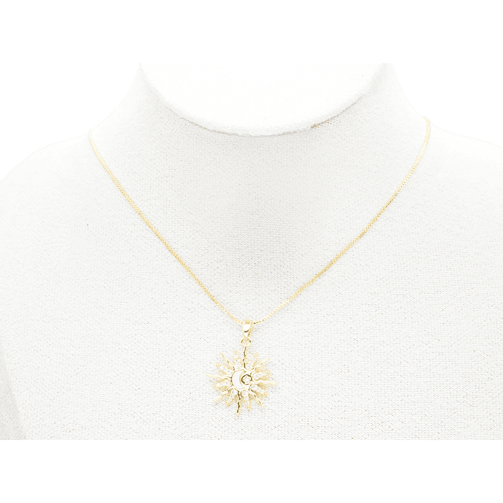 RODIO DORADO DIJE SOL LUNA NACAR ZIRCON 20*22MM 2