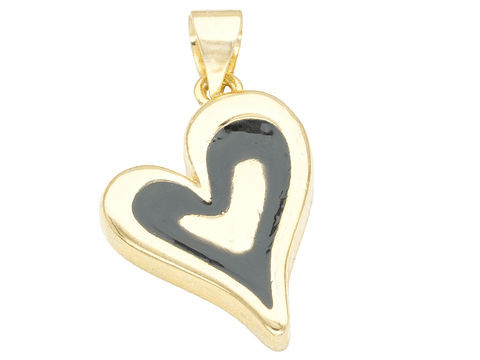 RODIO DORADO DIJE CORAZON NEGRO 14*21MM