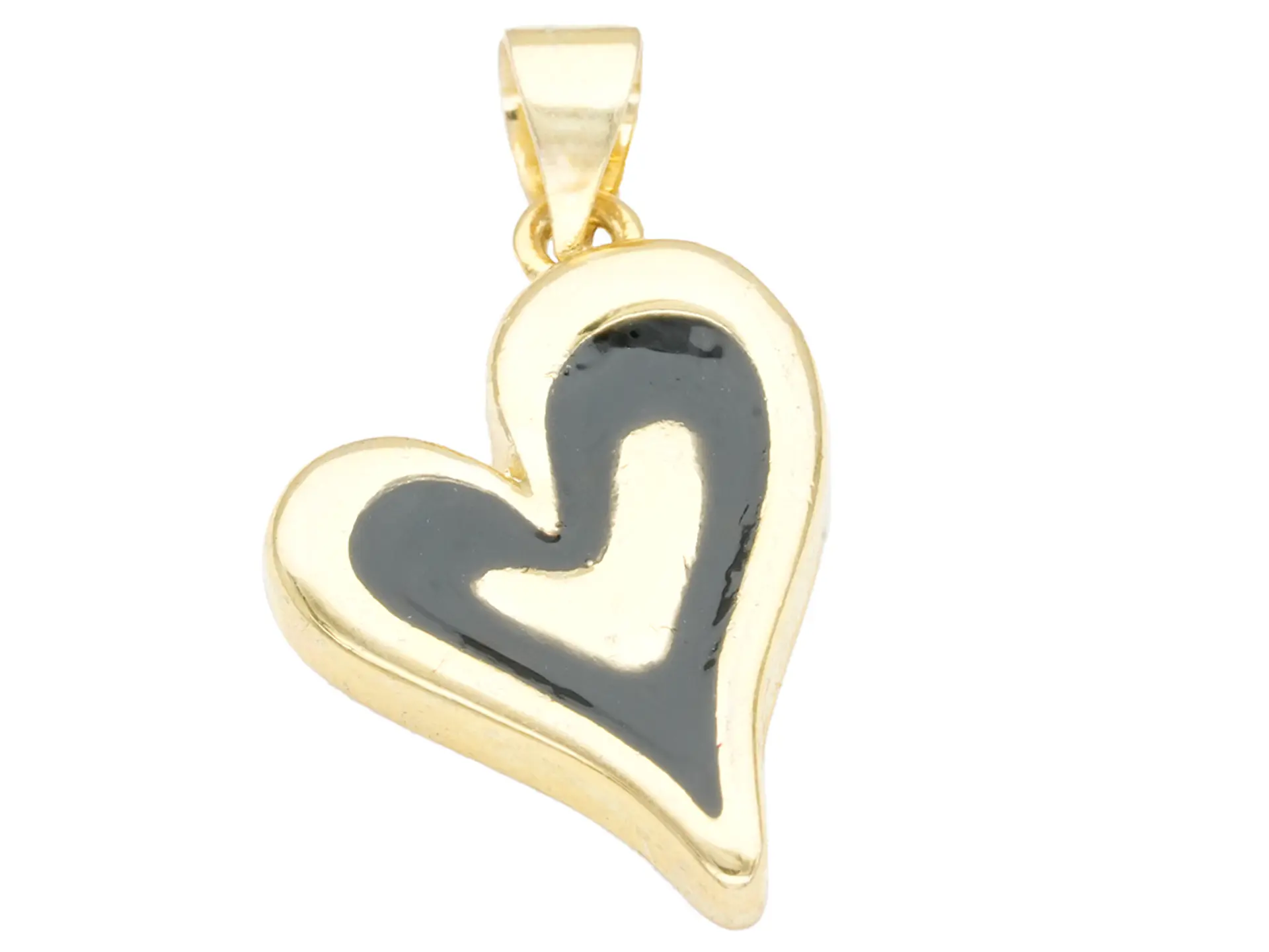 RODIO DORADO DIJE CORAZON NEGRO 14*21MM 1