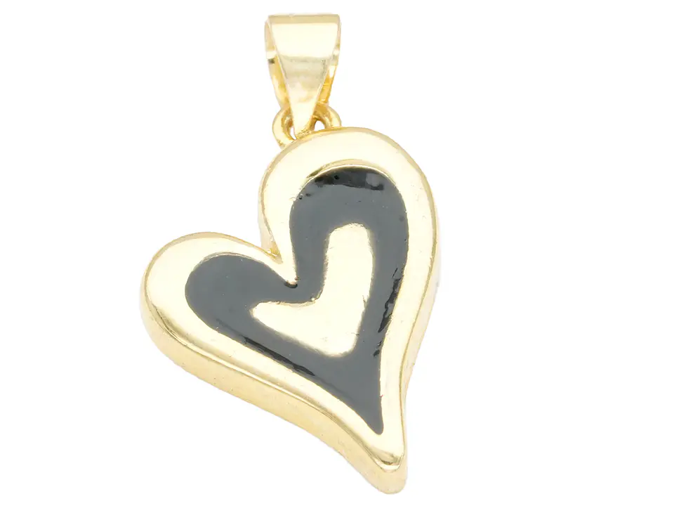 RODIO DORADO DIJE CORAZON NEGRO 14*21MM 1