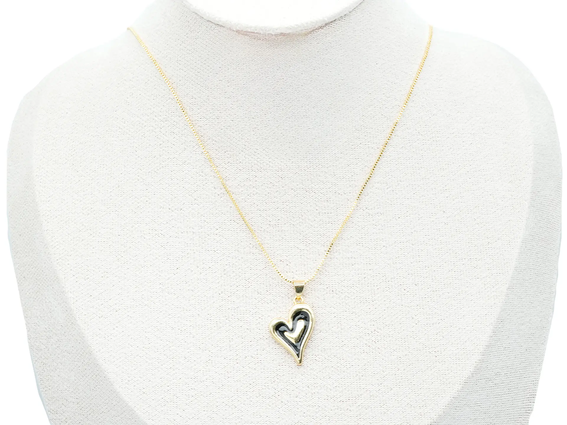 RODIO DORADO DIJE CORAZON NEGRO 14*21MM 2
