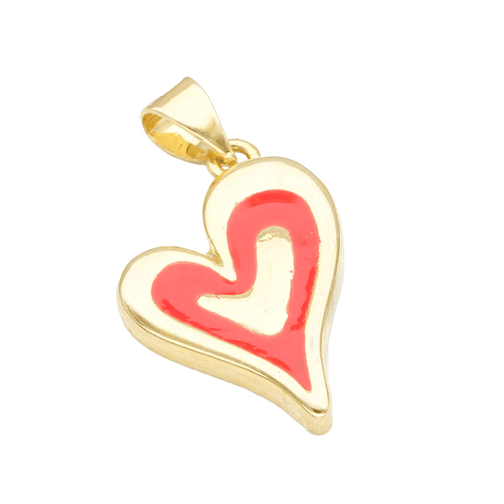 RODIO DORADO DIJE CORAZON ROJO 14*21MM 1