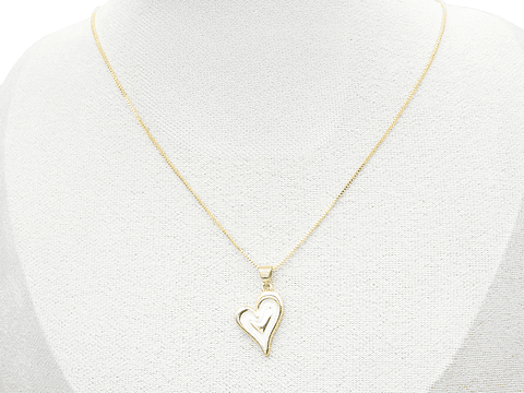 RODIO DORADO DIJE CORAZON BLANCO 14*21MM