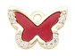 RODIO DORADO DIJE MARIPOSA ROJO ZIRCON 14*10MM - Miniatura 1