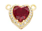 RODIO DORADO DIJE  CORAZON ROJO ZIRCON 14*17MM - thumbnail 1