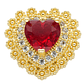 RODIO DORADO DIJE  CORAZON ROJO ZIRCON 17*17MM - Miniatura 1