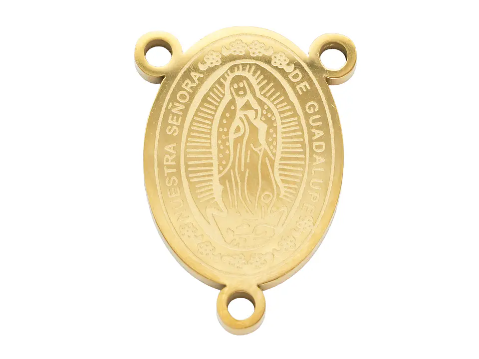 ACERO DORADO CRUCERO VIRGEN GUADALUPE 13*18MM 1