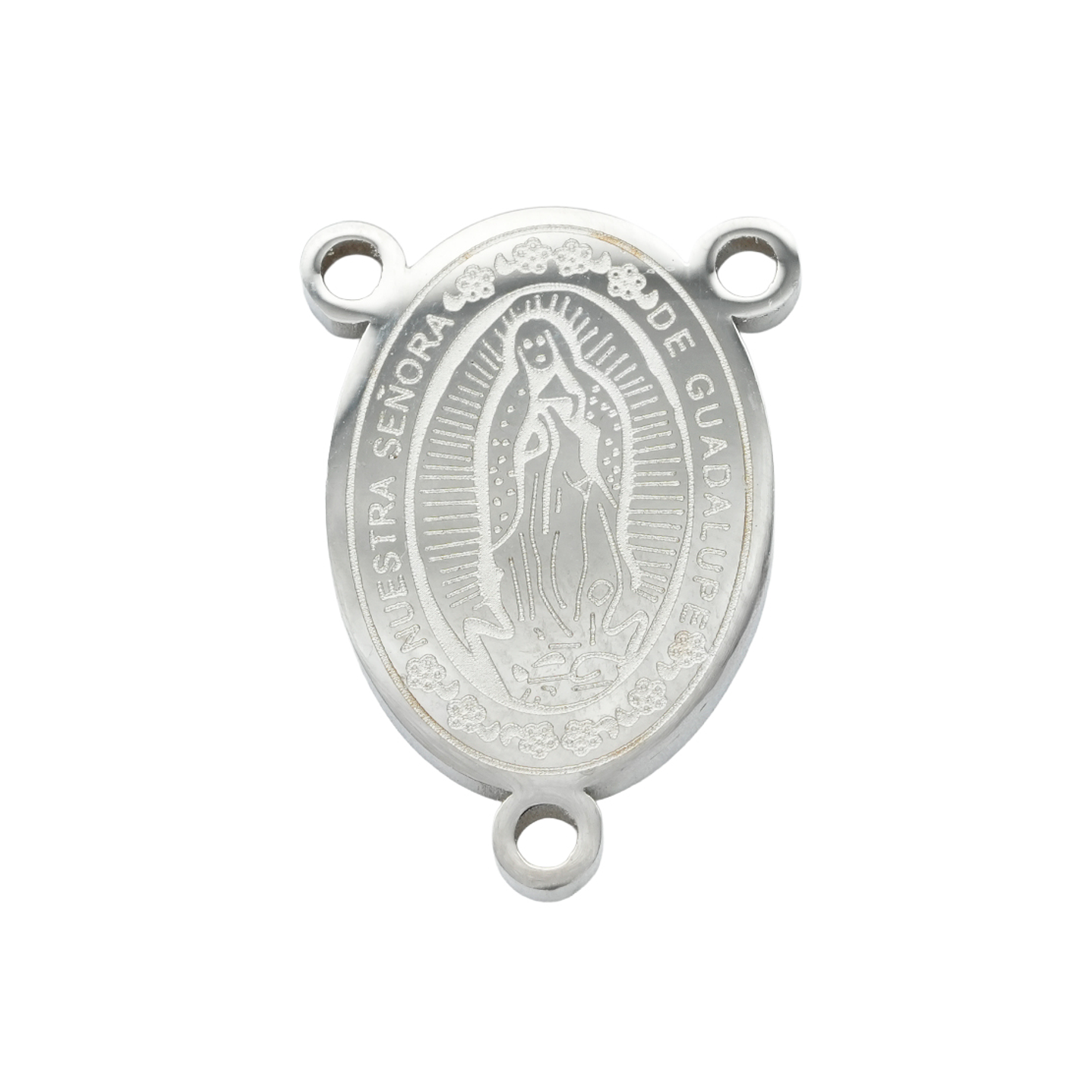  ACERO PLATEADO CRUCERO  GUADALUPE  20*14MM  1