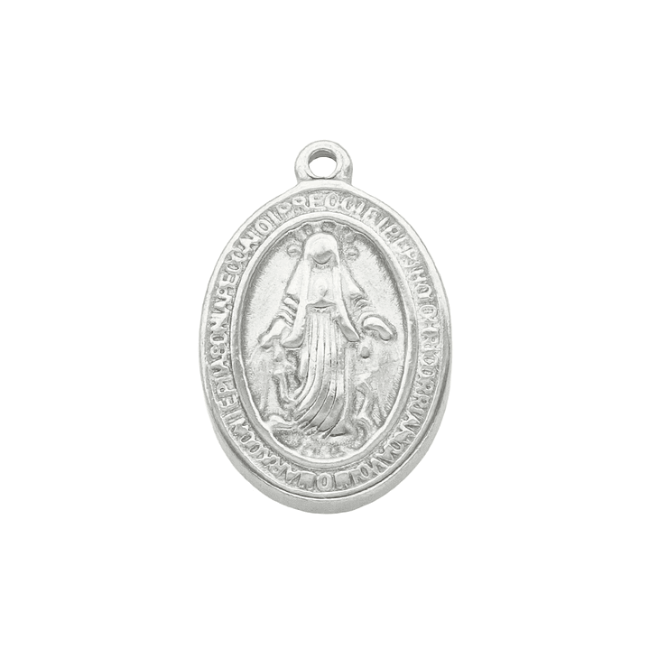 ACERO PLATEADO DIJE VIRGEN MILAGROSA 9*13MM 1