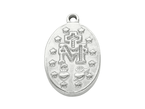ACERO PLATEADO DIJE VIRGEN MILAGROSA 9*13MM