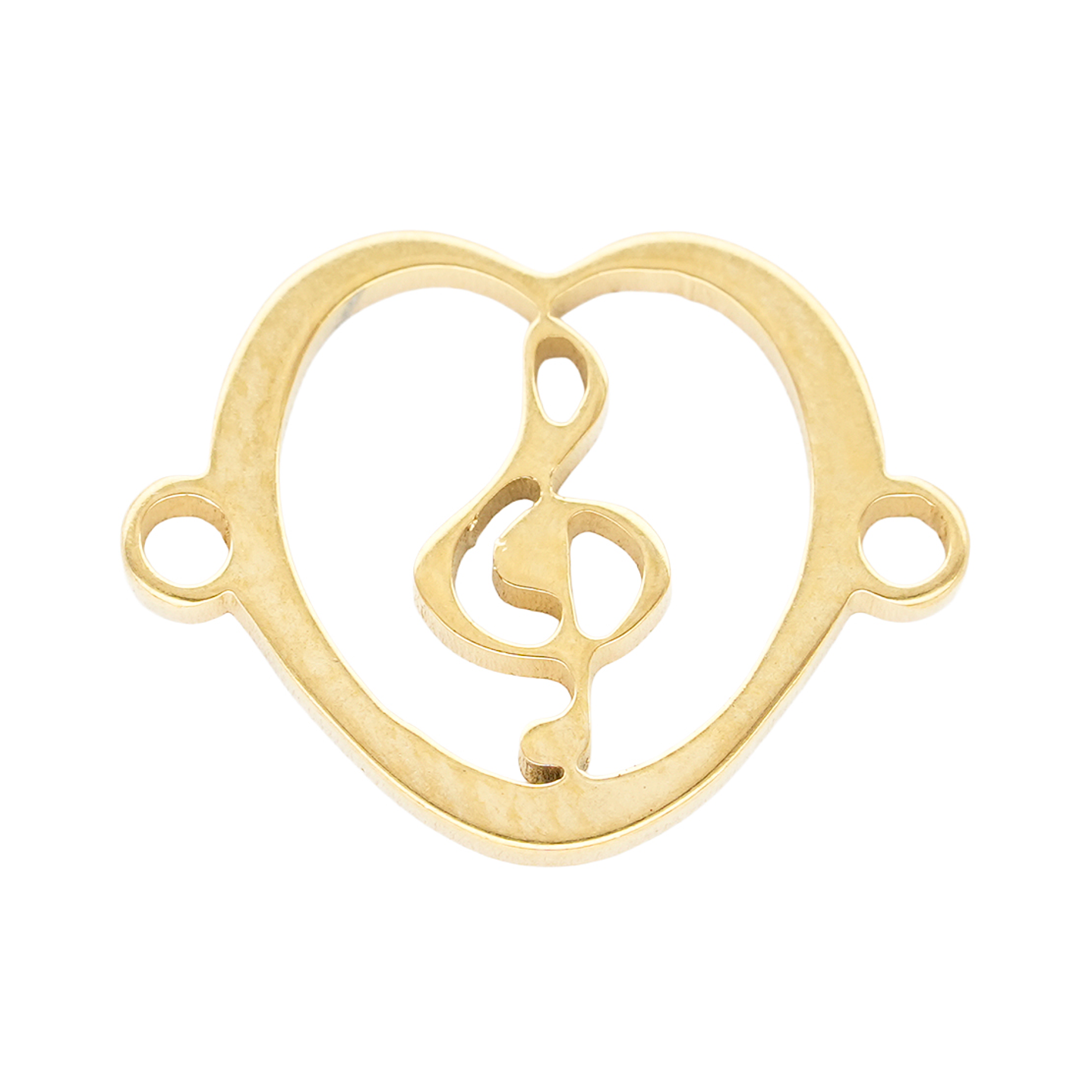 ACERO DORADO CENTRO CORAZON NOTA SOL 15*11MM 1
