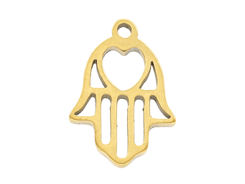 ACERO DORADO DIJE MANO HAMSA 12*8MM
