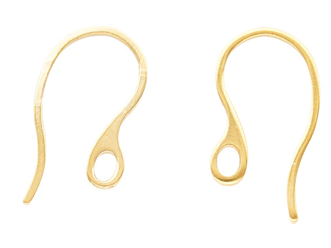 ACERO DORADO GANCHO PESCADOR PLANO LISO 22*11MM