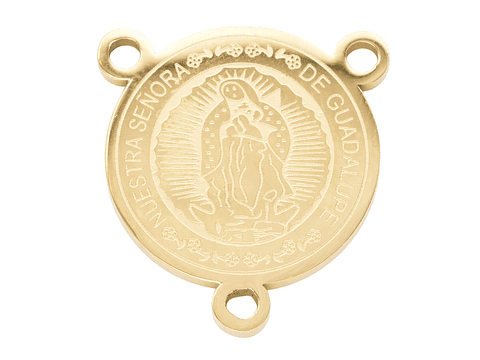 ACERO DORADO CRUCERO VIRGEN GUADALUPE 16MM