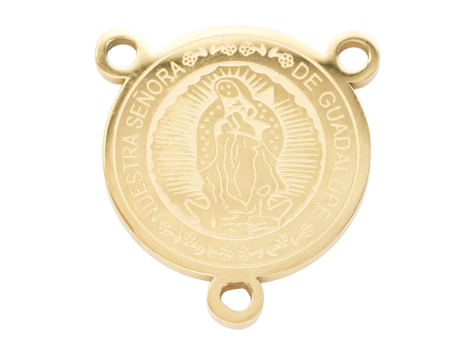 ACERO DORADO CRUCERO VIRGEN GUADALUPE 16MM 1