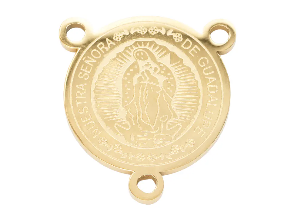 ACERO DORADO CRUCERO VIRGEN GUADALUPE 16MM 1