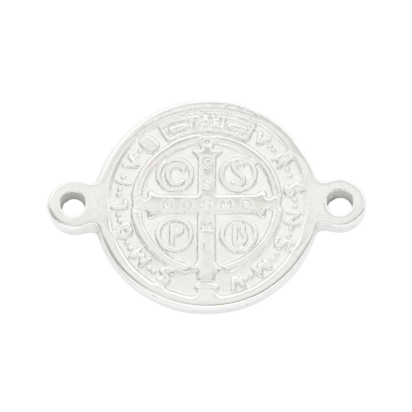 ACERO PLATEADO CENTRO MEDALLA SAN BENITO 8MM 2