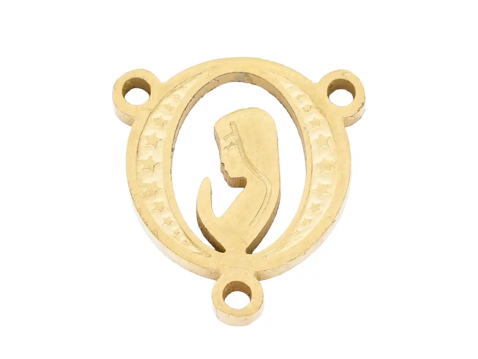 ACERO DORADO CRUCERO REDONDO VIRGEN MILAGROSA 12*1.3MM 1