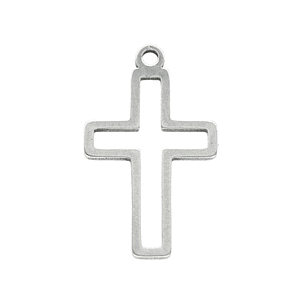 ACERO PLATEADO DIJE CRUZ SILUETA 18*10M