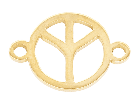 ACERO DORADO CENTRO PAZ Y AMOR 14*10MM