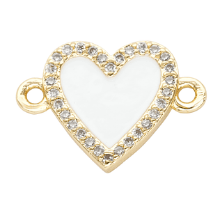 RODIO DORADO CENTRO CORAZON BLANCO ZIRCON 16*12MM