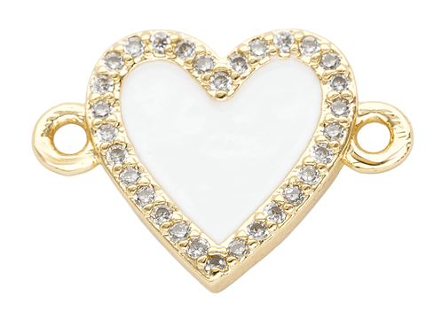 RODIO DORADO CENTRO CORAZON BLANCO ZIRCON 16*12MM