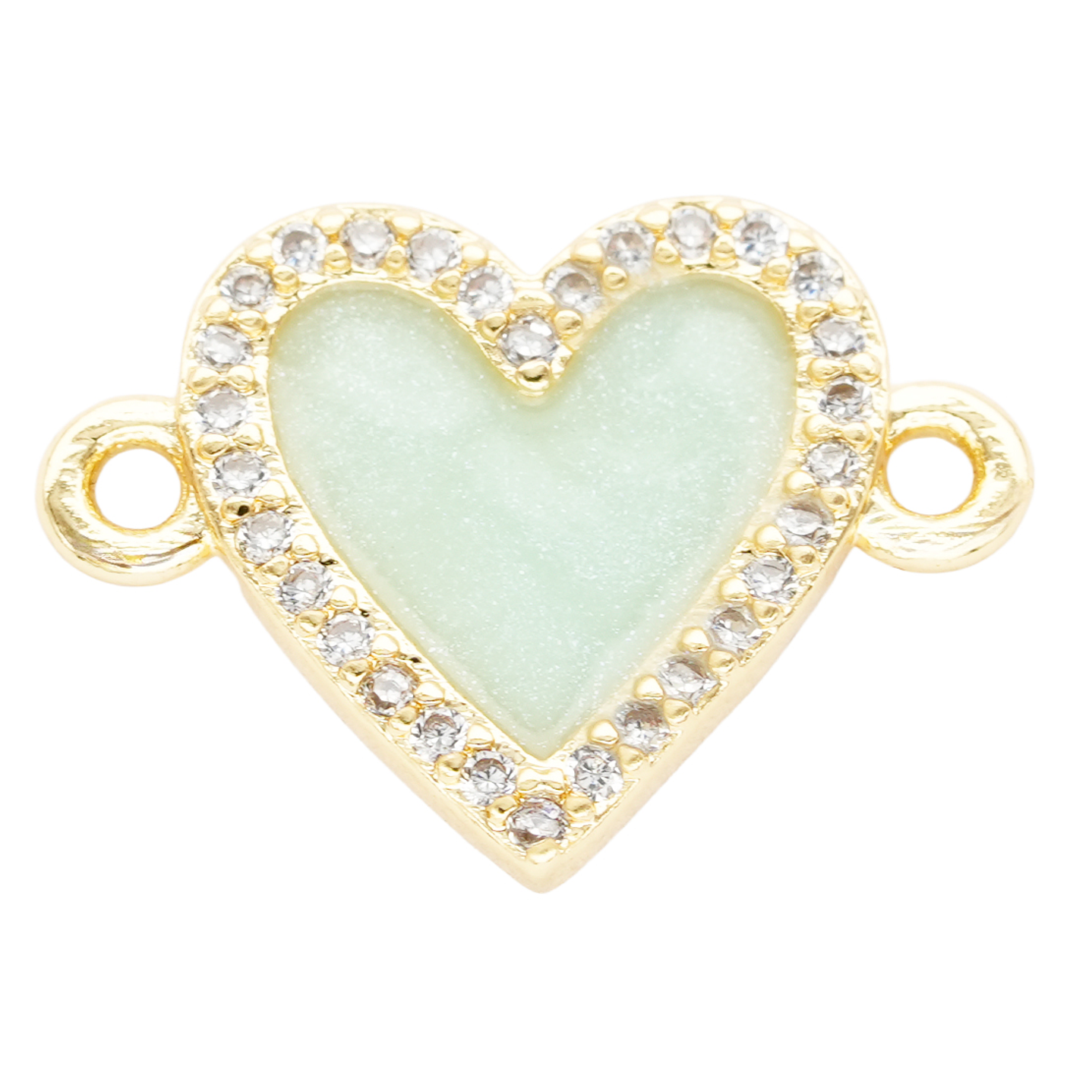 RODIO DORADO CENTRO CORAZON VERDE MENTA ZIRCON 16*12MM 1