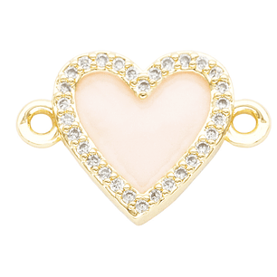 RODIO DORADO CENTRO CORAZON ROSADO ZIRCON 16*12MM