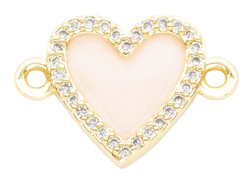 RODIO DORADO CENTRO CORAZON ROSADO ZIRCON 16*12MM