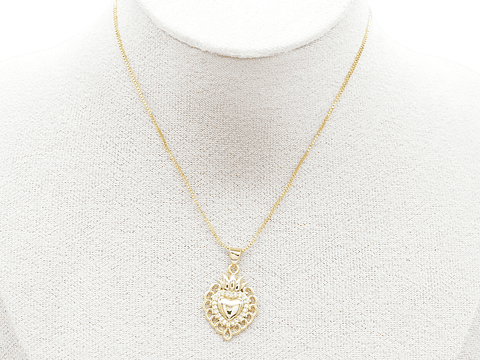 RODIO DORADO DIJE SAGRADO CORAZON RECAMAR ZIRCON 17*23MM