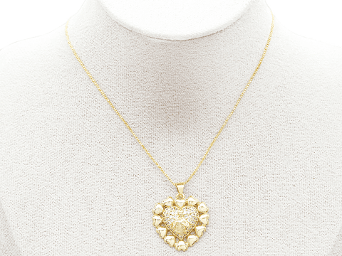 RODIO DORADO DIJE SAGRADO CORAZON JESUS ZIRCON 23*24MM