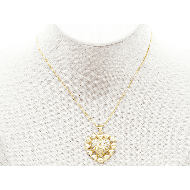 RODIO DORADO DIJE SAGRADO CORAZON JESUS ZIRCON 23*24MM 2