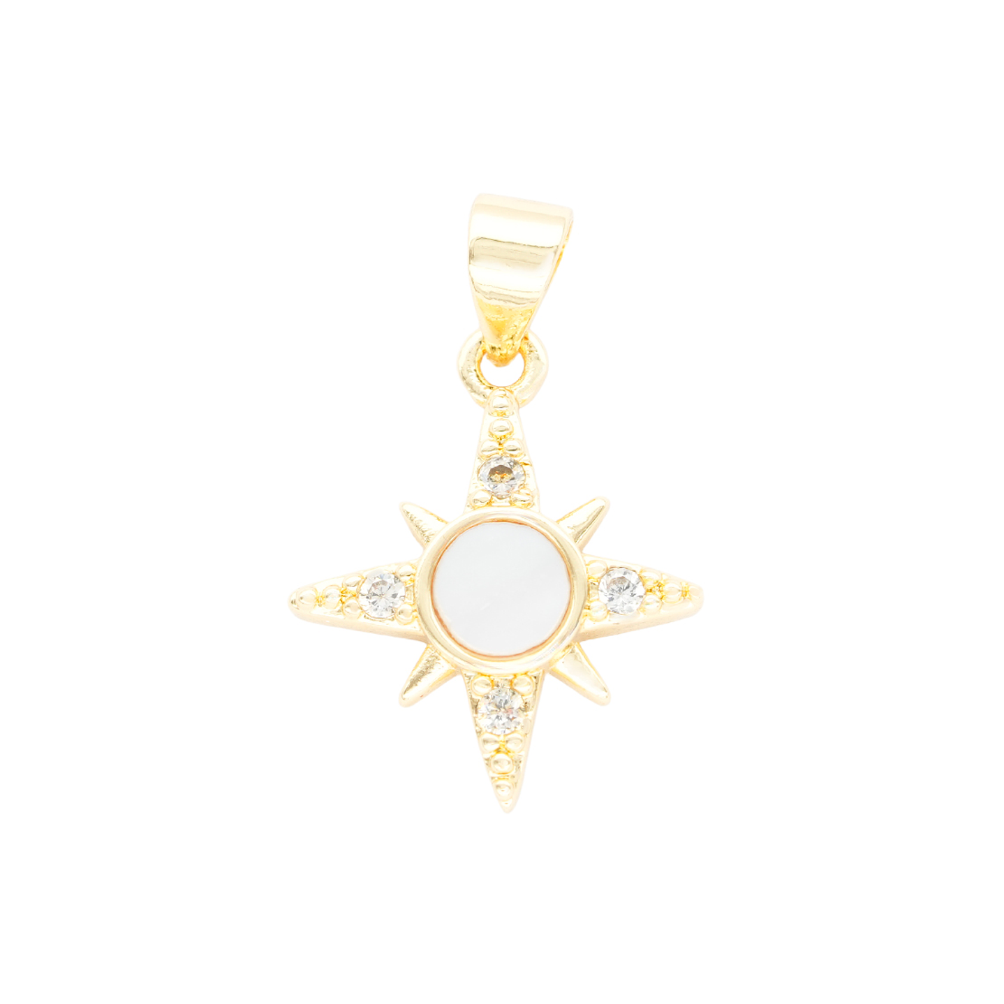 RODIO DORADO DIJE ESTRELLA NACAR ZIRCON 15*18MM 1