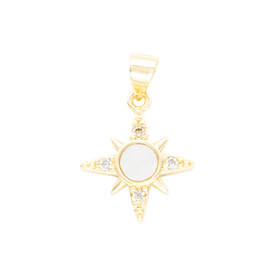 RODIO DORADO DIJE ESTRELLA NACAR ZIRCON 15*18MM