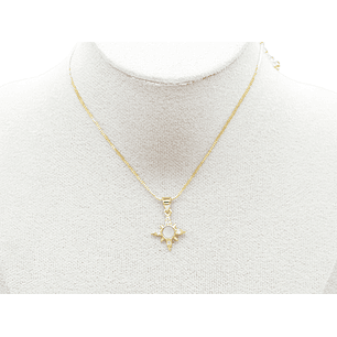 RODIO DORADO DIJE ESTRELLA NACAR ZIRCON 15*18MM