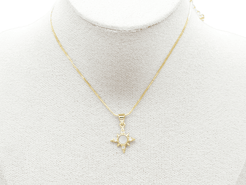 RODIO DORADO DIJE ESTRELLA NACAR ZIRCON 15*18MM