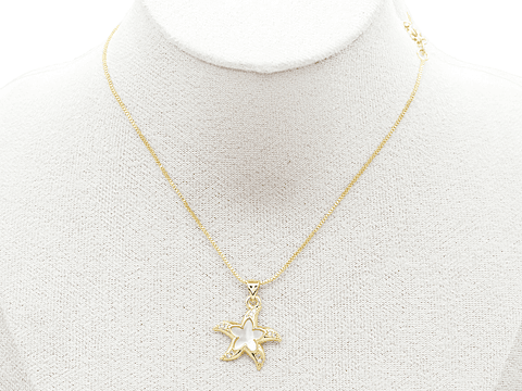 RODIO DORADO DIJE ESTRELLA NACAR ZIRCON 18*20MM