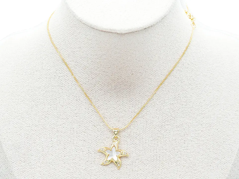 RODIO DORADO DIJE ESTRELLA NACAR ZIRCON 18*20MM 2