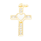RODIO DORADO DIJE CRUZ CORAZON NACAR ZIRCON 11*18MM - Miniatura 1