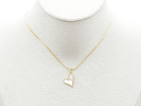 RODIO DORADO DIJE CORAZON NACAR ZIRCON 12*12MM