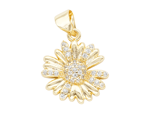 RODIO DORADO DIJE MARGARITA ZIRCON 14*17MM