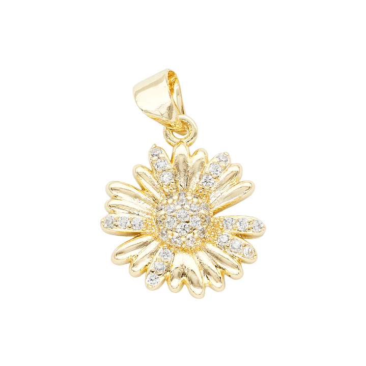 RODIO DORADO DIJE MARGARITA ZIRCON 14*17MM 1