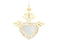 RODIO DORADO DIJE SAGRADO CORAZON ALAS NACAR ZIRCON 19*20MM - Miniatura 1