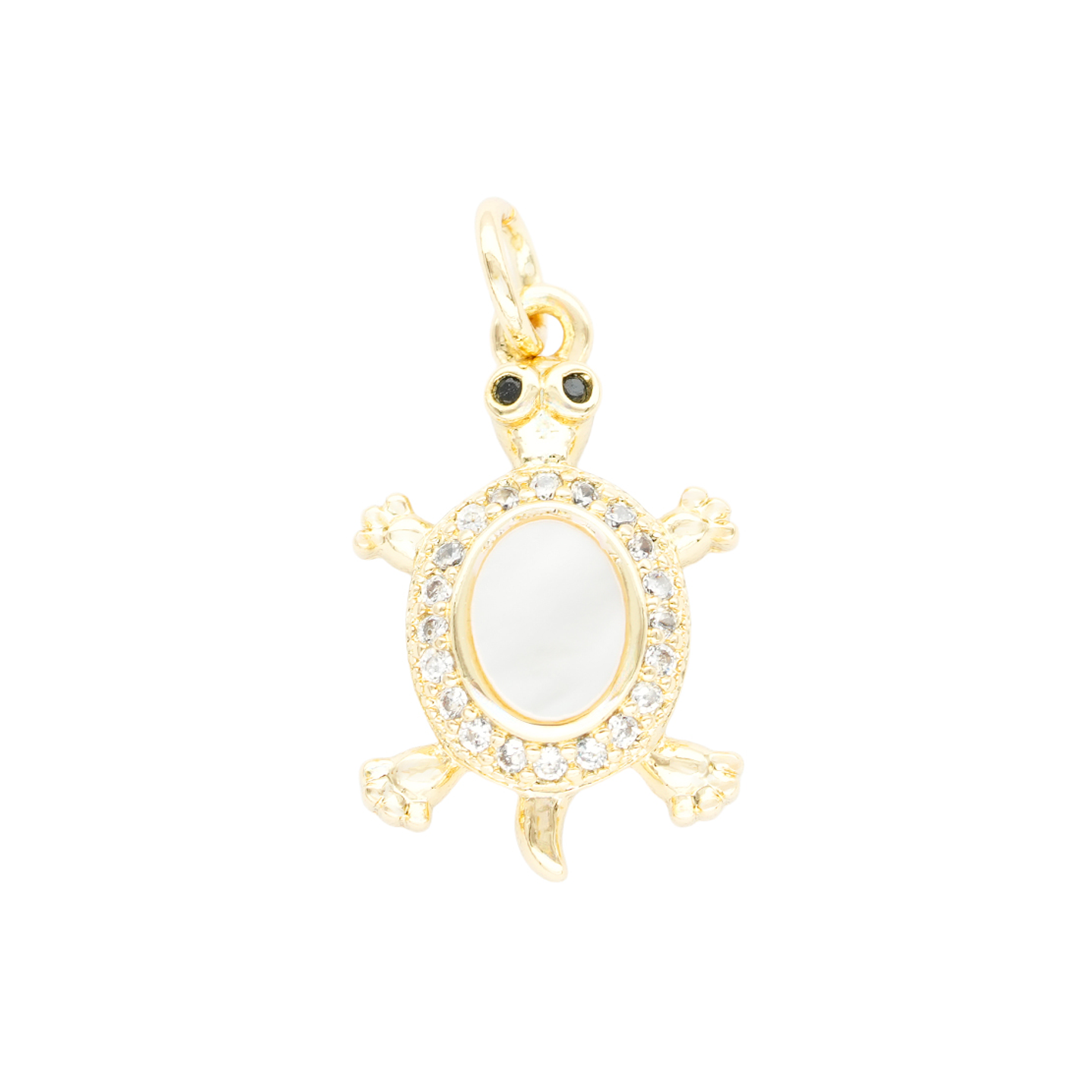 RODIO DORADO DIJE TORTUGA NACAR ZIRCON 12*18MM 1