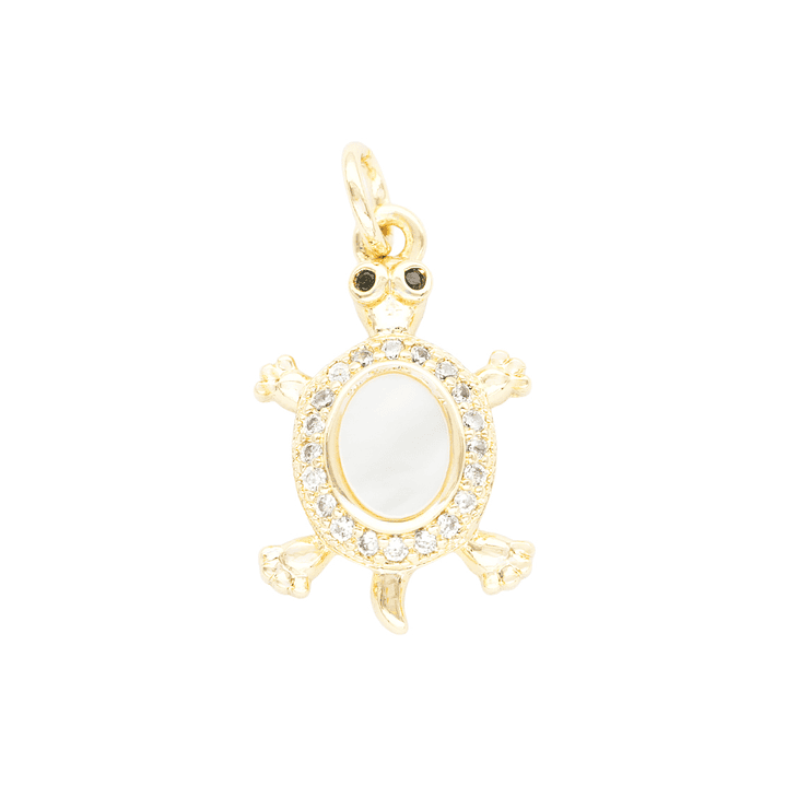 RODIO DORADO DIJE TORTUGA NACAR ZIRCON 12*18MM 1