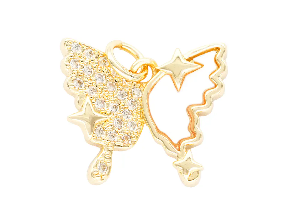 RODIO DORADO DIJE MARIPOSA NACAR ZIRCON 16*14MM 1