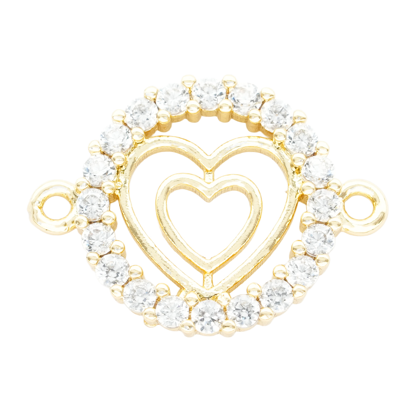 RODIO DORADO CENTRO CORAZON ZIRCON 14*19MM 1