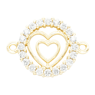 RODIO DORADO CENTRO CORAZON ZIRCON 14*19MM