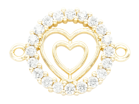 RODIO DORADO CENTRO CORAZON ZIRCON 14*19MM