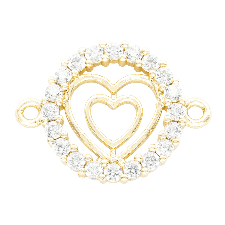 RODIO DORADO CENTRO CORAZON ZIRCON 14*19MM 1